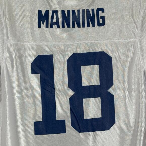 NFL Team Apparel Peyton Manning‎ #18 Jersey Youth XL White Colts Shirt GOAT - Picture 7 of 12